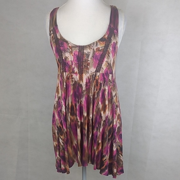 Free People Tunic Floral Lace Racerback Size Small - Picture 3 of 8